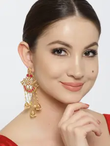 Jewels Galaxy Pink Gold-Plated Handcrafted Classic Drop Earrings