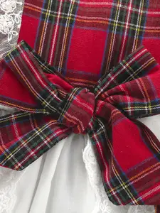 INCLUD Checked Flared Sleeve Fit & Flare Dress