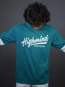 Maniac Men Round Neck Typography Printed Oversized T-Shirt