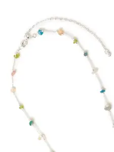 Accessorize London Women Sterling Silver Plated Stone Station Necklace