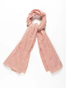 Contrast Living Striped Pure Cotton Scarf