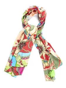 Contrast Living Women Floral Printed Pure Cotton Scarf