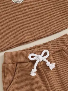 INCLUD Boys Waffle Knit Embroidered Casual T-shirt With Shorts