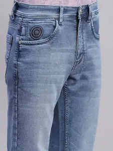 Monte Carlo Mid-Rise Clean Look Straight Fit Whiskers and Chevrons Heavy Fade Cotton Jeans