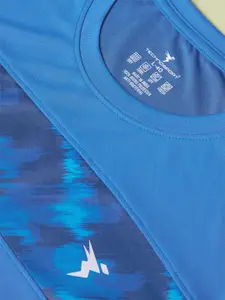 Technosport Men Abstract Printed Round Neck UPF50 Slim Fit T-shirt