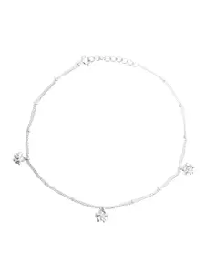 Unniyarcha 92.5 Silver Set Of 2 Stones-Studded Anklet