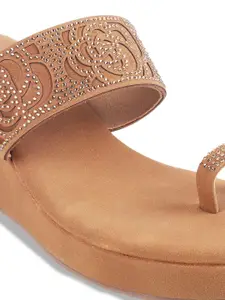 Mochi Embellished Open Toe Wedge Heels