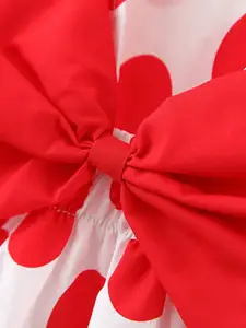 INCLUD Girls Polka Dot Print Fit & Flare Dress  with Hat