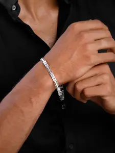 GIVA Men Rhodium-Plated 925 Silver Link Bracelet
