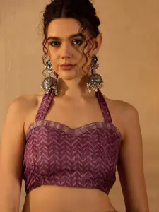 Saree mall Paisley Zari Bagru Saree With Blouse Piece