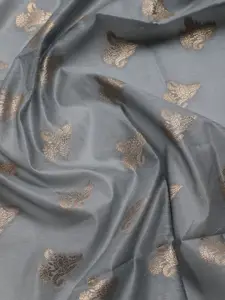 Meena Bazaar Ethnic Motifs Woven Design Zari Chanderi Unstitched Dress Material