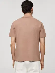 MANGO MAN Textured Knitted Polo T-shirt