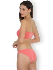 SELFCARE Non Padded Strapless Bra & Panty Lingerie Set