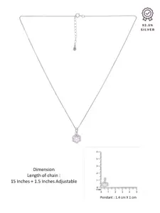 KAI JEWEL 92.5 Sterling Silver Rhodium-Plated Cubic Zirconia Pendant with Chain