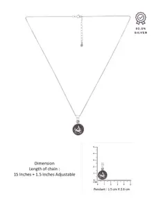 KAI JEWEL Rhodium-Plated 925 Silver Circular Pendants with Chains