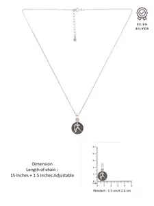 KAI JEWEL 92.5 Sterling Silver Rhodium-Plated Cubic Zirconia Aquarius Pendant with Chain