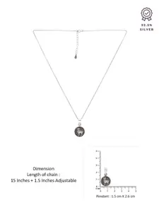 KAI JEWEL 92.5 Sterling Silver Rhodium-Plated Cubic Zirconia Aries Pendant with Chain