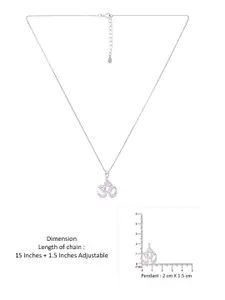 KAI JEWEL 92.5 Sterling Silver Rhodium-Plated Cubic Zirconia Om Pendant with Chain