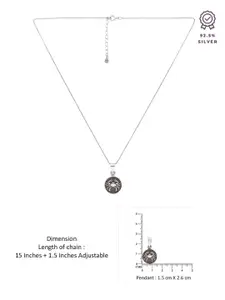 KAI JEWEL 92.5 Sterling Silver Rhodium-Plated CZ Zodiac Sign Cancer Pendant With Chain