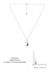 KAI JEWEL 92.5 Sterling Silver Rhodium-Plated CZ Dolphin Studded Pendant with Chain