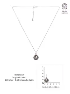 KAI JEWEL 92.5 Sterling Silver Rhodium-Plated CZ Zodiac Sign Libra Pendant with Chain