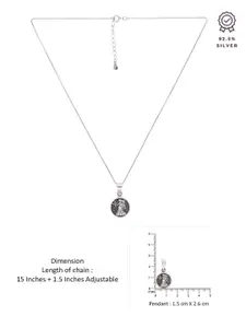 KAI JEWEL 92.5 Sterling Silver Rhodium-Plated CZ Zodiac Sign Virgo Pendant with Chain