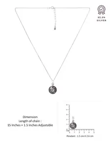 KAI JEWEL 92.5 Sterling Silver Rhodium-Plated Cubic Zirconia Zodiac Leo Pendant with Chain