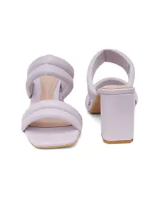 SHUZ TOUCH Open Toe Block Heels