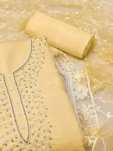 Peachmode Ethnic Motifs Embroidered Unstitched Dress Material