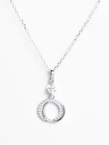 Clara Rhodium-Plated 925 Sterling Silver Circle of Joy Pendant With Chain