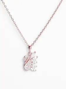 Clara Rose Gold-Plated 925 Sterling Silver Swan Pendant With Chain