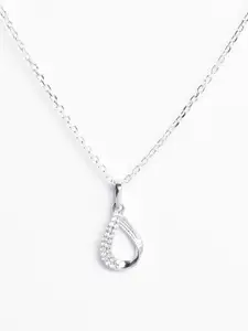 Clara Rhodium-Plated 925 Sterling Silver Raindrop Pendant With Chain