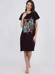 Duchess Pack Of 2 Round Neck Printed T-shirt Nightdress