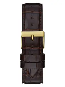 GUESS Men Printed Dial & Leather Straps Analogue Watch - U1435G2M