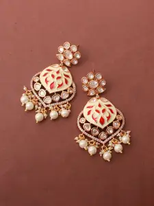 Mirana Gold Plated Kundan Chandbalis