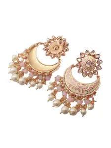 Mirana Gold-Plated Alloy Artificial Beads Chandbalis Earrings