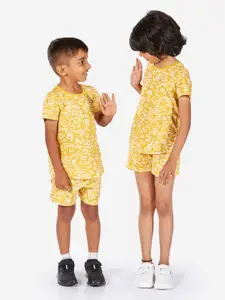 Domyos By Decathlon Boys Mid-Rise Floral Printed Cotton Shorts