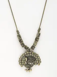 NVR Gold-Plated Peacock Shaped Pendants with Chains