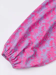 all about you Floral Printed Gathers Peplum Top