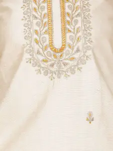 Meena Bazaar Floral Embroidered Art Silk Unstitched Dress Material