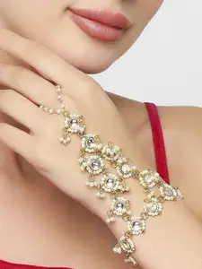 OOMPH Women Kundan Ring Bracelet