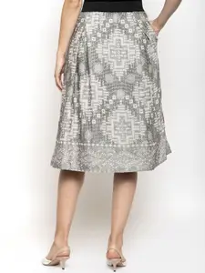 Purple State Self Design A-Line Knee Length Skirt