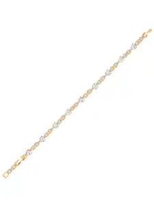 Peora Cubic Zirconia Gold Plated Wraparound Bracelet