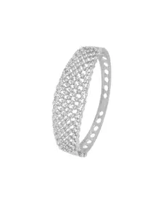 Peora Silver-Plated Cubic Zirconia Kada Bracelet