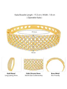 Peora Gold Plated Cubic Zirconia Kada Bracelet