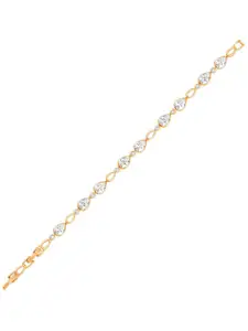 Peora Cubic Zirconia Gold Plated Wraparound Bracelet
