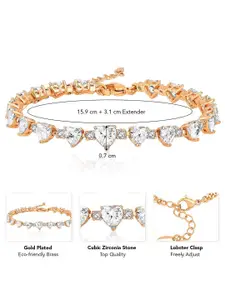 Peora Gold-Plated Cubic Zirconia Wraparound Bracelet