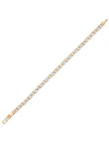 Peora Cubic Zirconia Gold Plated Wraparound Bracelet