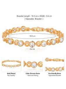 Peora Cubic Zirconia Gold Plated Wraparound Bracelet