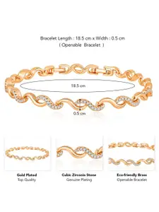 Peora Gold-Plated Cubic Zirconia Wraparound Bracelet